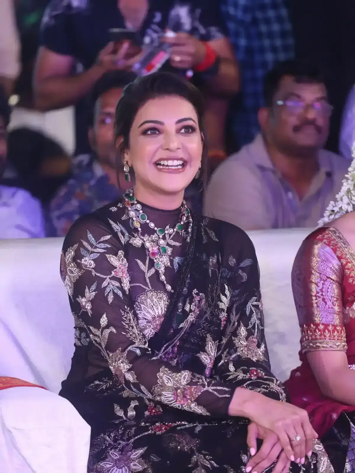 Kajal Aggarwal In Black Saree At Bhagavanth Kesari Movie Launch